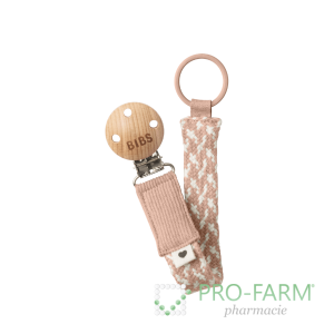 BIBS Pacifier Clip Blush/Ivory 9401107