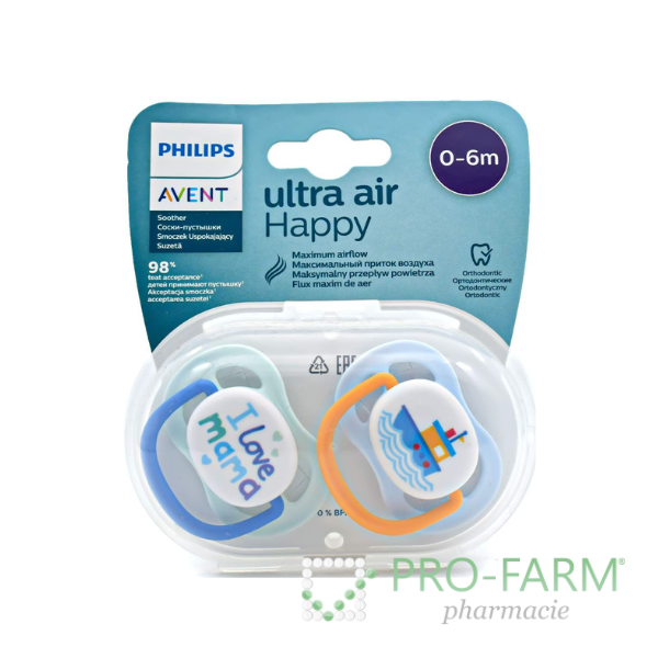 AVENT Soother Ultra Air Happy 0 - 6 m x2 SCF080/01