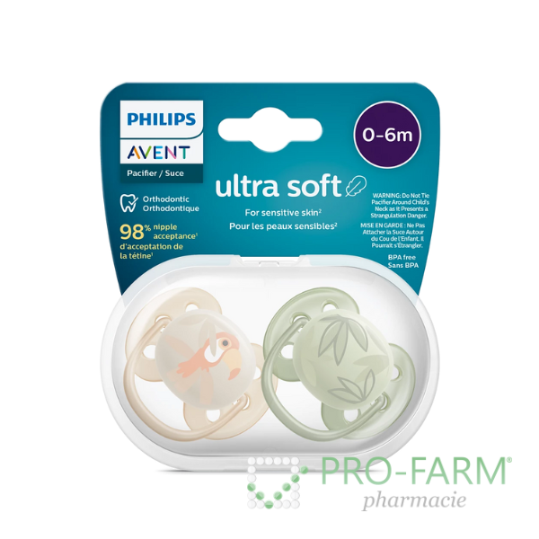 AVENT Soother Ultra Soft 0 - 6 m x2 SCF091/07