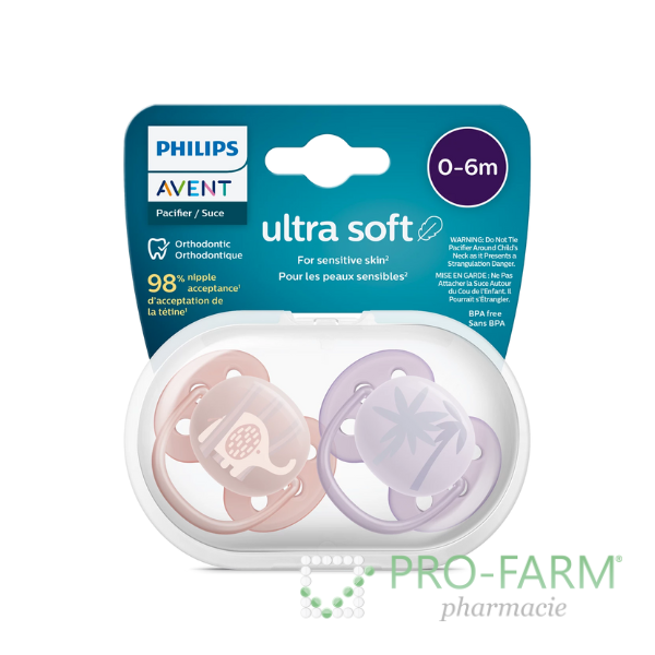 AVENT Soother Ultra Soft 0 - 6 m x2 SCF091/09