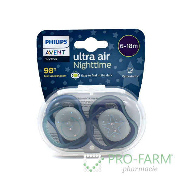AVENT Soother Ultra Air Nighttime 6 - 18 m x2 SCF376/13