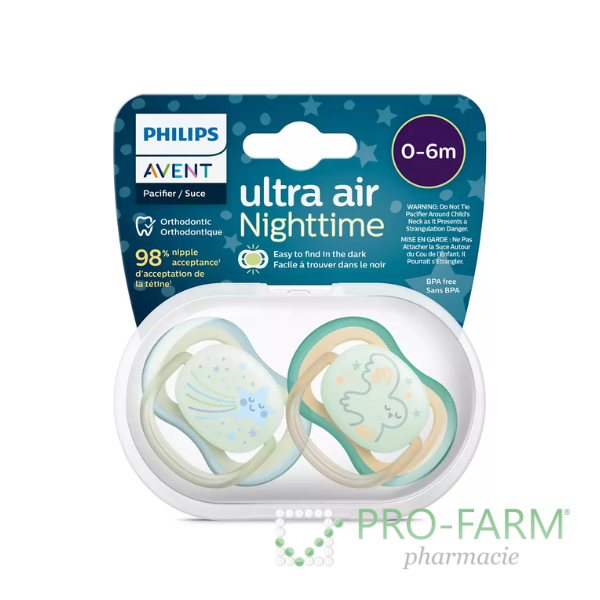 AVENT Soother Ultra Air Nighttime 0 - 6 m x2 SCF376/18