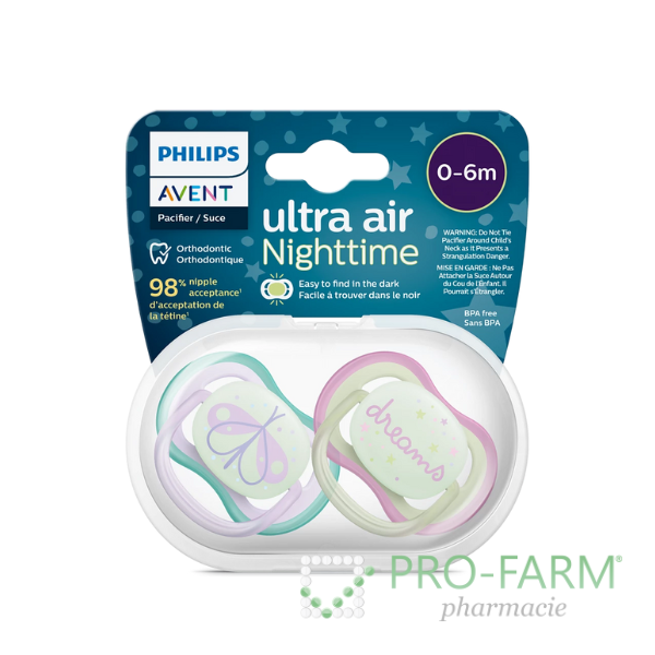 AVENT Soother Ultra Air Nighttime 0 - 6 m x2 SCF376/19