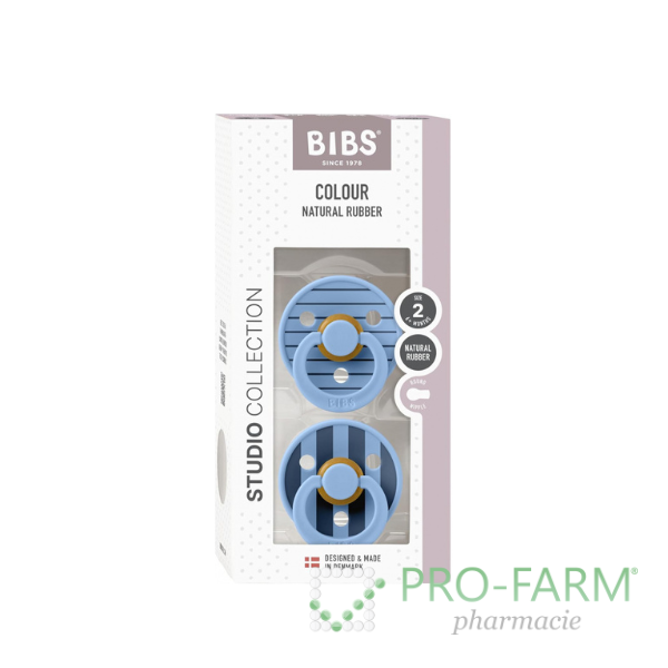 BIBS Colour 2 Pack Pin - Sky Blue Mix 12015101 Size 2