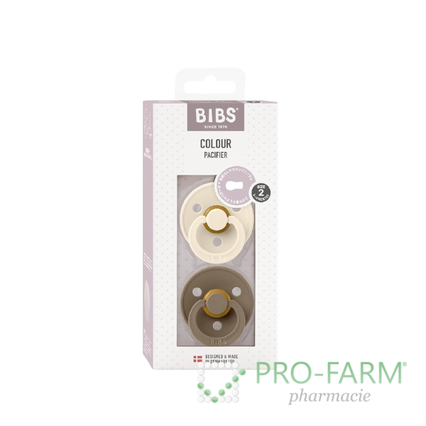 BIBS Colour 2 Pack - Ivory/Dark Oak 120358 Size 2